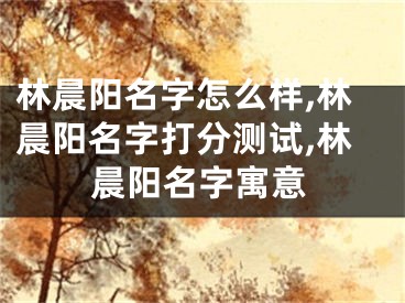 林晨阳名字怎么样,林晨阳名字打分测试,林晨阳名字寓意