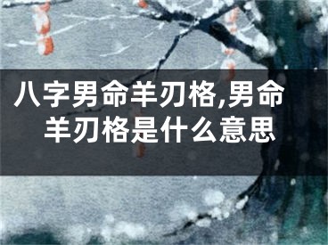 八字男命羊刃格,男命羊刃格是什么意思