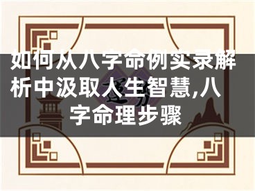 如何从八字命例实录解析中汲取人生智慧,八字命理步骤
