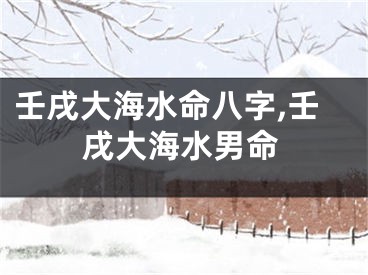 壬戌大海水命八字,壬戌大海水男命
