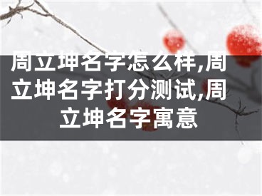 周立坤名字怎么样,周立坤名字打分测试,周立坤名字寓意