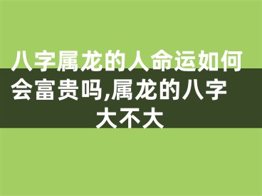 八字属龙的人命运如何会富贵吗,属龙的八字大不大