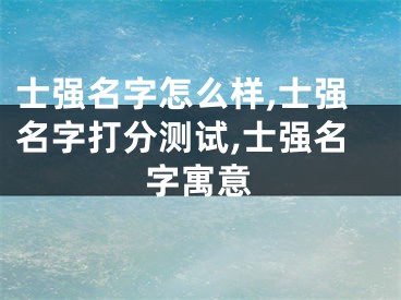 士强名字怎么样,士强名字打分测试,士强名字寓意