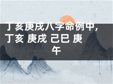 丁亥庚戌八字命例中,丁亥 庚戌 己巳 庚午