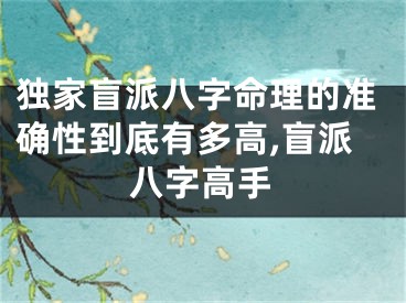 独家盲派八字命理的准确性到底有多高,盲派八字高手