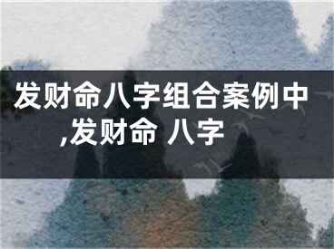 发财命八字组合案例中,发财命 八字