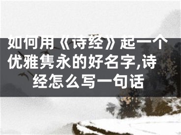 如何用《诗经》起一个优雅隽永的好名字,诗经怎么写一句话