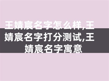 王婧宸名字怎么样,王婧宸名字打分测试,王婧宸名字寓意
