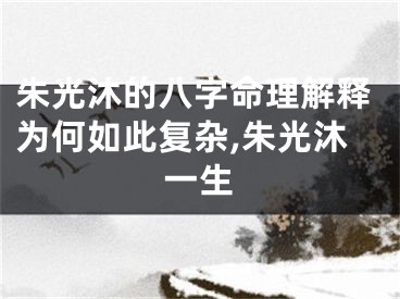 朱光沐的八字命理解释为何如此复杂,朱光沐一生