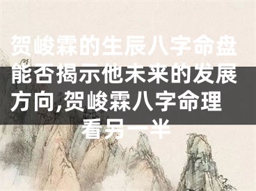 贺峻霖的生辰八字命盘能否揭示他未来的发展方向,贺峻霖八字命理看另一半