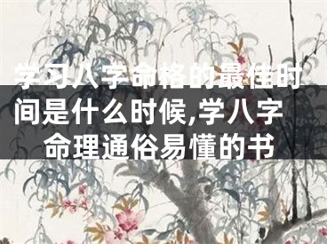 学习八字命格的最佳时间是什么时候,学八字命理通俗易懂的书