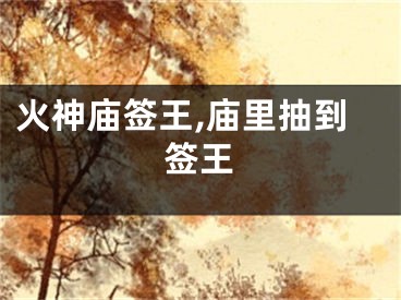 火神庙签王,庙里抽到签王