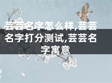 芸芸名字怎么样,芸芸名字打分测试,芸芸名字寓意