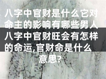 八字中官财是什么它对命主的影响有哪些男人八字中官财旺会有怎样的命运,官财命是什么意思?