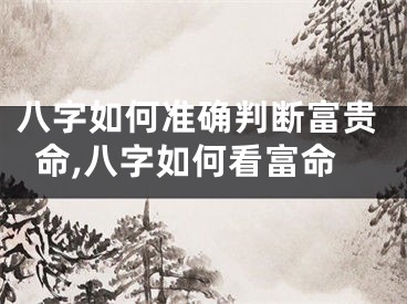 八字如何准确判断富贵命,八字如何看富命