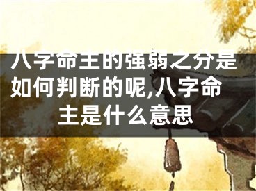 八字命主的强弱之分是如何判断的呢,八字命主是什么意思