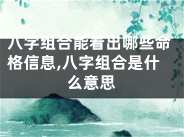 八字组合能看出哪些命格信息,八字组合是什么意思