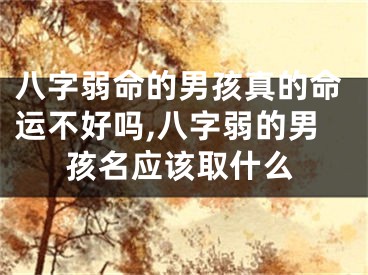 八字弱命的男孩真的命运不好吗,八字弱的男孩名应该取什么