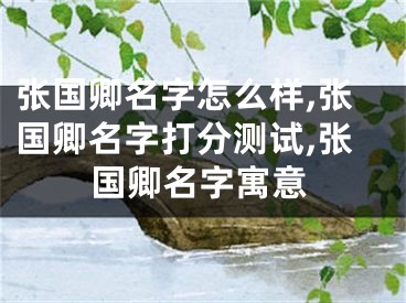 张国卿名字怎么样,张国卿名字打分测试,张国卿名字寓意