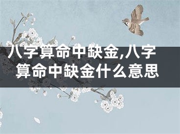 八字算命中缺金,八字算命中缺金什么意思