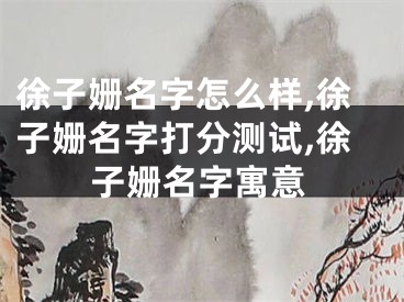 徐子姗名字怎么样,徐子姗名字打分测试,徐子姗名字寓意