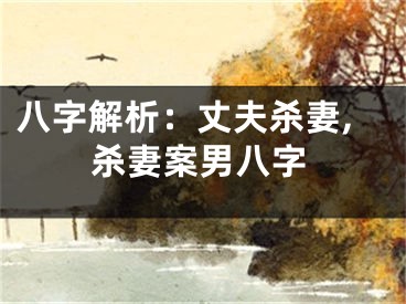 八字解析：丈夫杀妻,杀妻案男八字