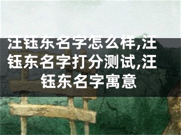 汪钰东名字怎么样,汪钰东名字打分测试,汪钰东名字寓意