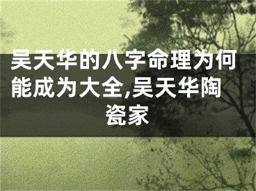 吴天华的八字命理为何能成为大全,吴天华陶瓷家