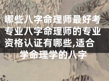 哪些八字命理师最好考专业八字命理师的专业资格认证有哪些,适合学命理学的八字