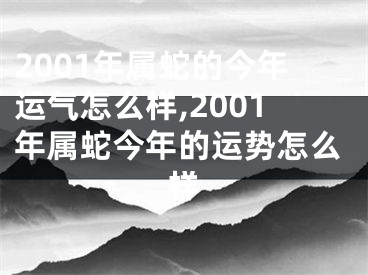 2001年属蛇的今年运气怎么样,2001年属蛇今年的运势怎么样