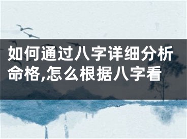 如何通过八字详细分析命格,怎么根据八字看