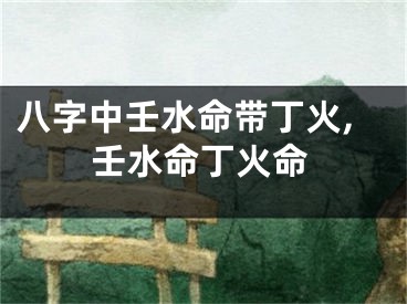 八字中壬水命带丁火,壬水命丁火命