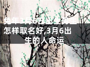 兔年3月6日出生男生怎样取名好,3月6出生的人命运