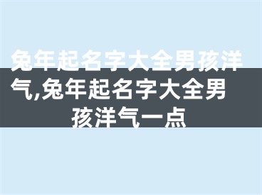 兔年起名字大全男孩洋气,兔年起名字大全男孩洋气一点