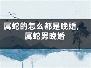 属蛇的怎么都是晚婚,属蛇男晚婚