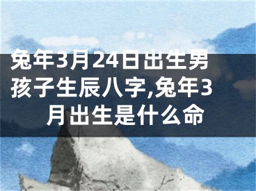 兔年3月24日出生男孩子生辰八字,兔年3月出生是什么命