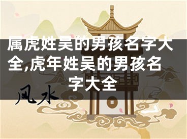 属虎姓吴的男孩名字大全,虎年姓吴的男孩名字大全