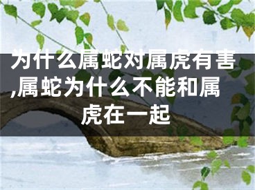 为什么属蛇对属虎有害,属蛇为什么不能和属虎在一起
