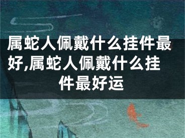 属蛇人佩戴什么挂件最好,属蛇人佩戴什么挂件最好运