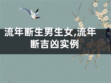 流年断生男生女,流年断吉凶实例