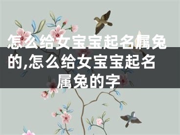 怎么给女宝宝起名属兔的,怎么给女宝宝起名属兔的字