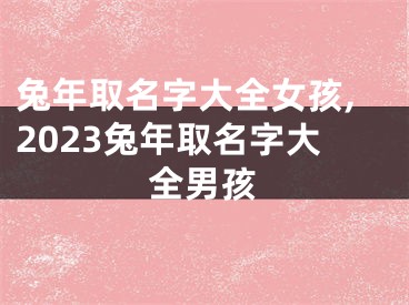 兔年取名字大全女孩,2023兔年取名字大全男孩
