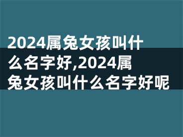 2024属兔女孩叫什么名字好,2024属兔女孩叫什么名字好呢
