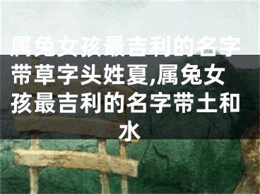 属兔女孩最吉利的名字带草字头姓夏,属兔女孩最吉利的名字带土和水
