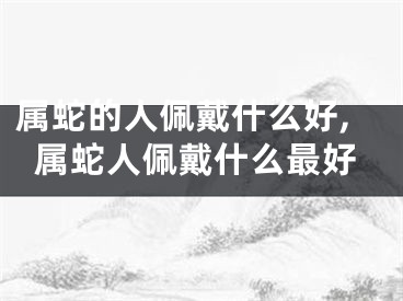 属蛇的人佩戴什么好,属蛇人佩戴什么最好