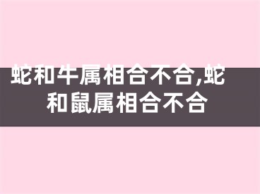 蛇和牛属相合不合,蛇和鼠属相合不合