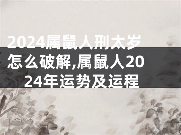 2024属鼠人刑太岁怎么破解,属鼠人2024年运势及运程