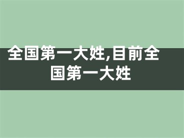 全国第一大姓,目前全国第一大姓