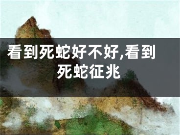 看到死蛇好不好,看到死蛇征兆