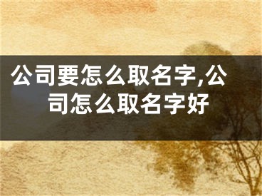 公司要怎么取名字,公司怎么取名字好